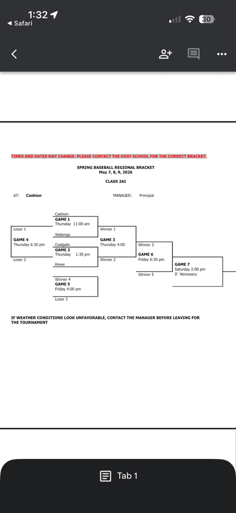regional Bracket