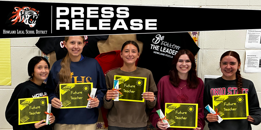 Howland High School FCCLA members participate in National Be a Teacher Day activities, recognizing teachers and encouraging interest in education careers.