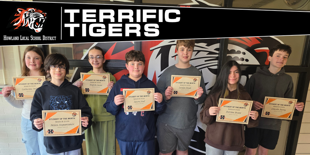 Howland Junior High Recognizes Students of the Month