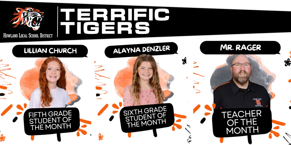 Howland Intermediate recognizes Students of the Month and staff honoree