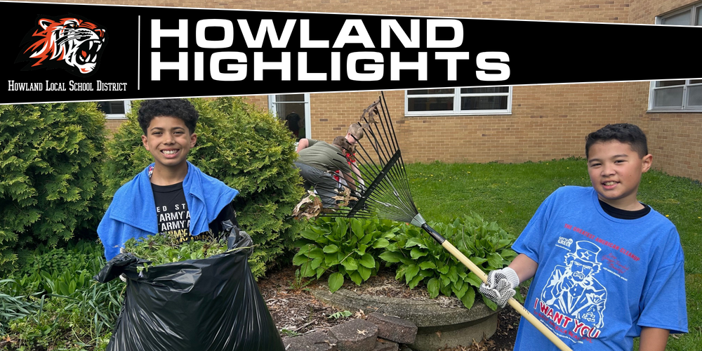 Howland Intermediate Science Club celebrates Earth Day by beautifying middle school courtyard
