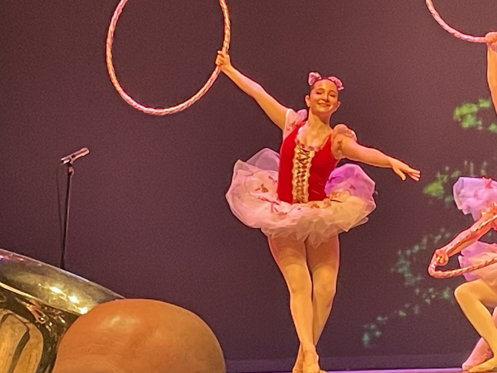 Howland students performing and watching