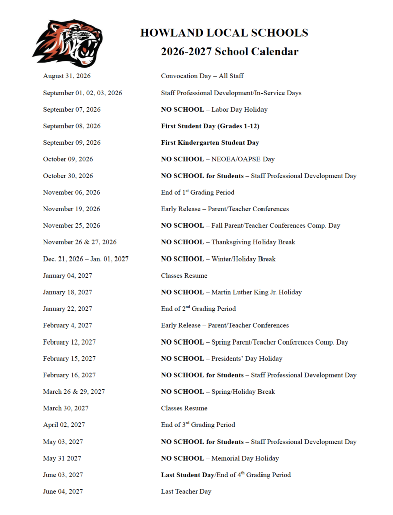 school calendar 26-27