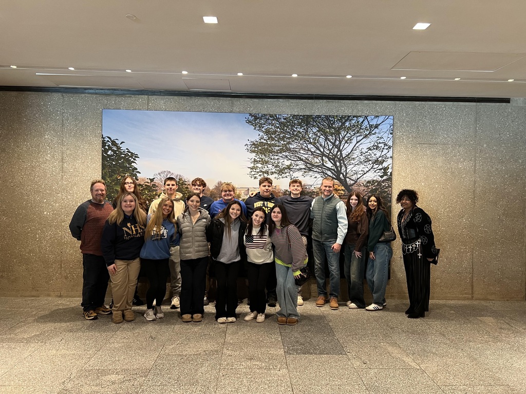 Students viewing museum artwork