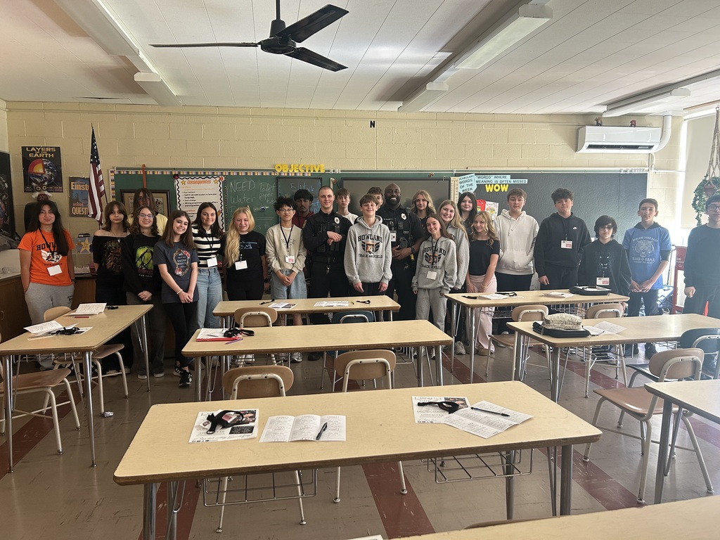 Howland Junior High students listen to community professionals during career fair presentations held throughout the school building.