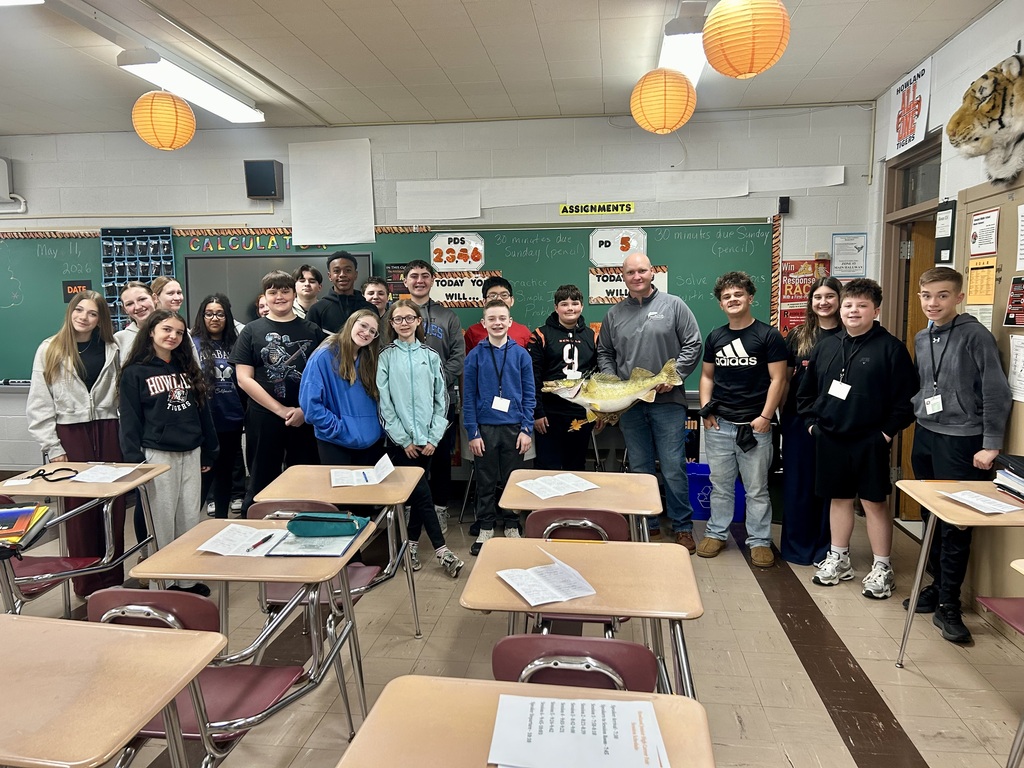 Howland Junior High students listen to community professionals during career fair presentations held throughout the school building.