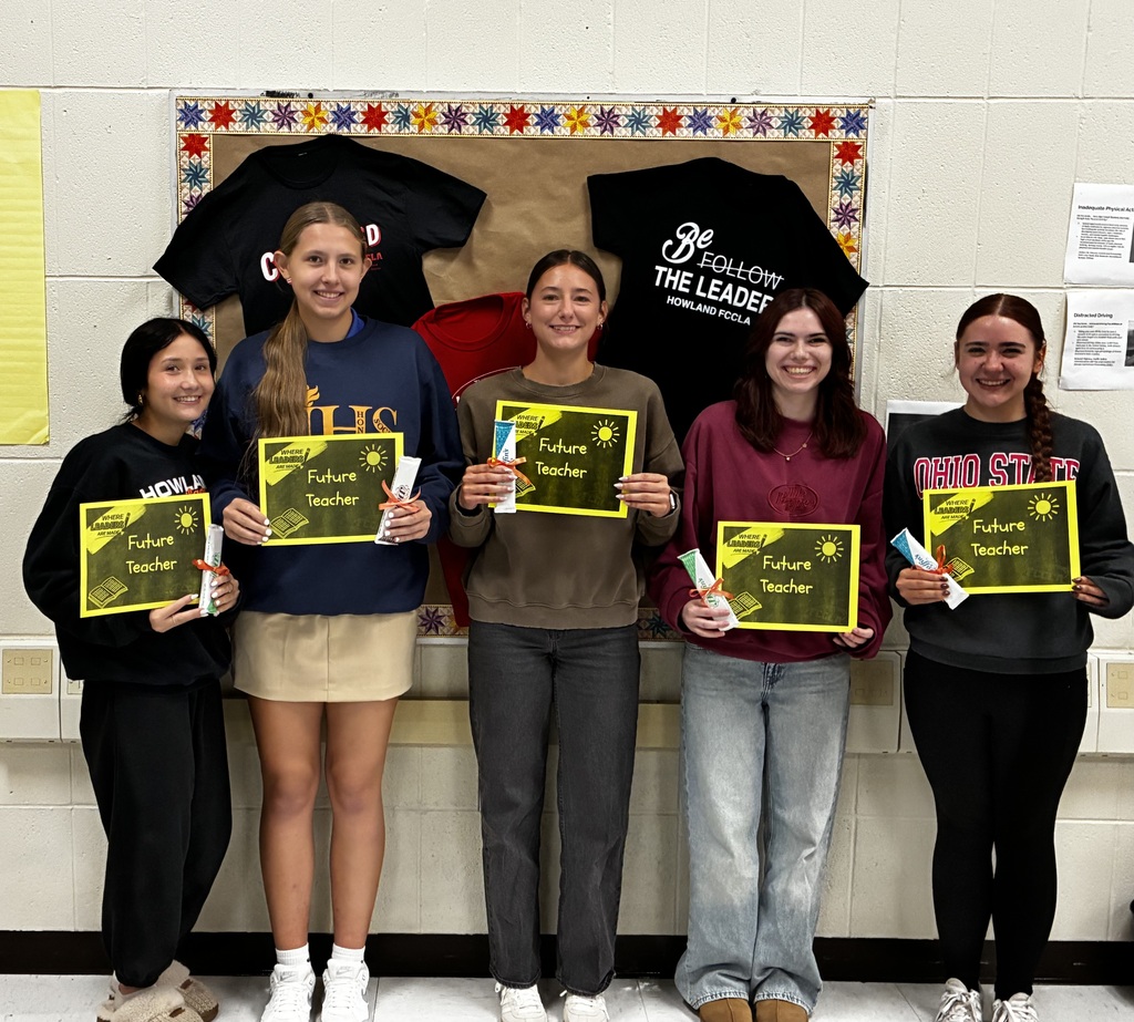 Howland High School FCCLA members participate in National Be a Teacher Day activities, recognizing teachers and encouraging interest in education careers.