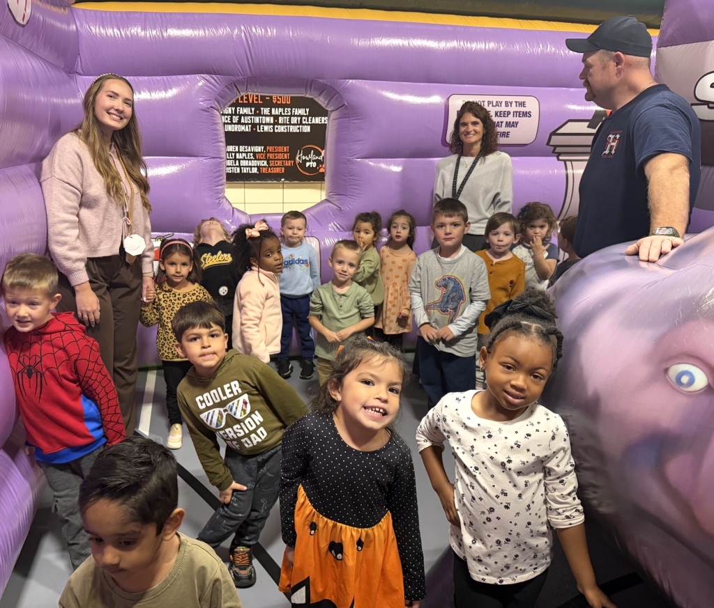 Howland Springs Primary School students participate in a fire safety lesson.