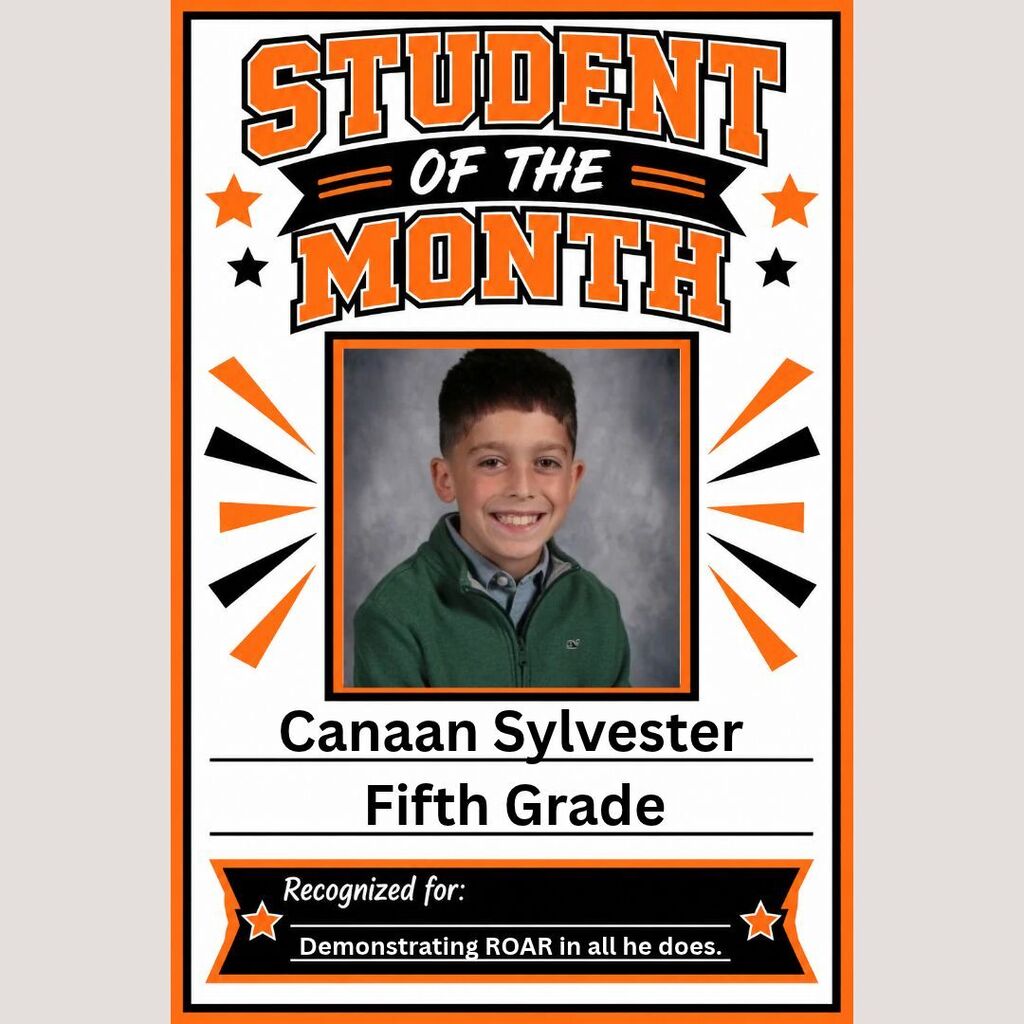 Howland Intermediate School has recognized its Students of the Month for October. Congratulations to 5th grader Canaan Sylvester and 6th grader Lucas Cooper on this recognition. The students were selected for demonstrating ROAR in all they do. They were recognized alongside Mrs. Kurtz, mathematics teacher, who was named Teacher of the Month. Congratulations to Canaan, Lucas and Mrs. Kurtz!