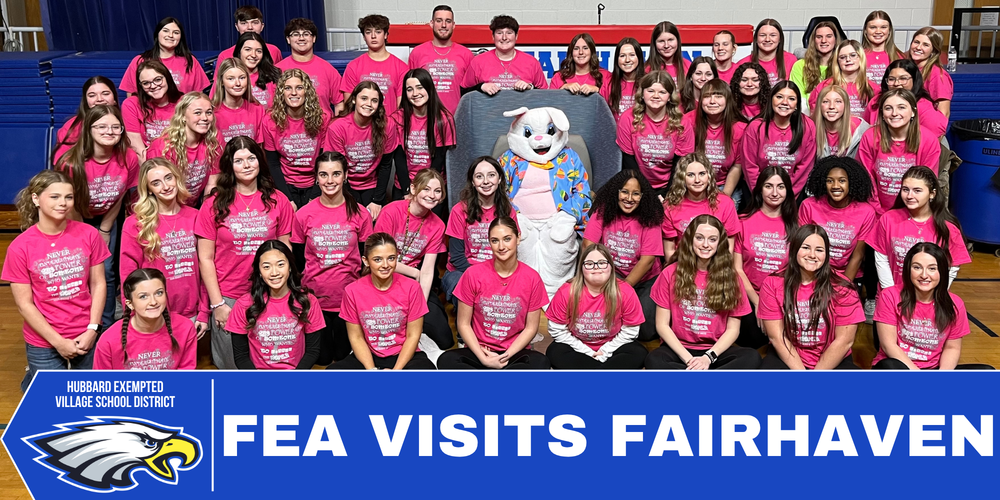 Students from Hubbard High School’s FEA Club recently visited Fairhaven with the Easter Bunny, where they engaged with residents and took part in seasonal activities.