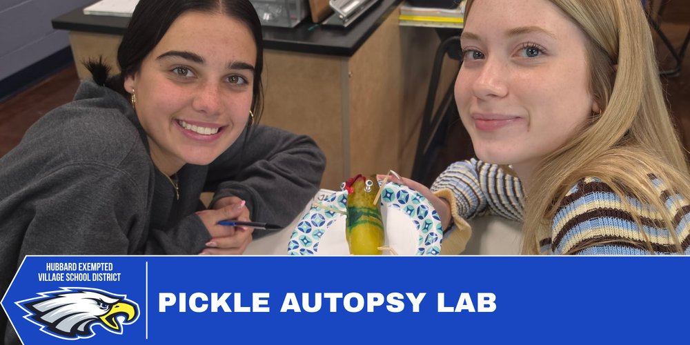 Hubbard High School anatomy students in Irene Pizania’s class perform autopsies on pickles during a hands-on classroom activity modeled after medical examiner investigations.
