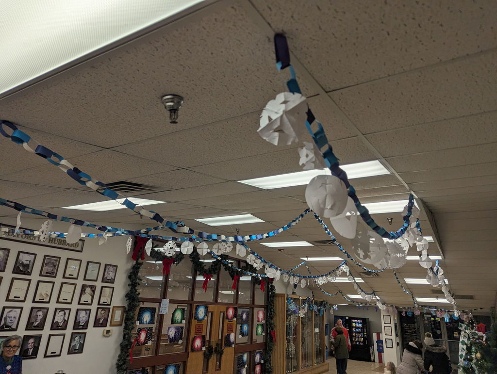 paper chains and snowflakes