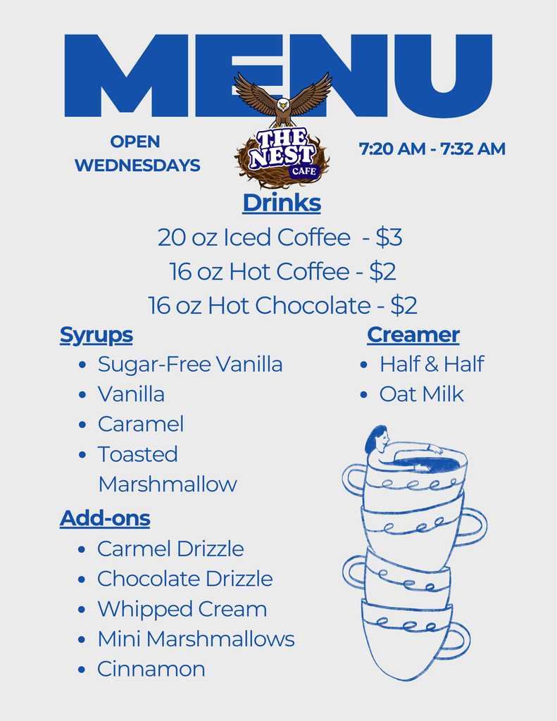 the nest cafe menu