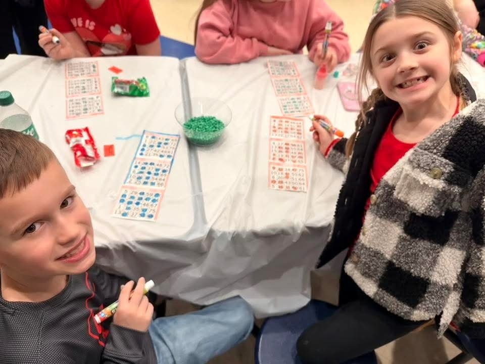 Families playing bingo together