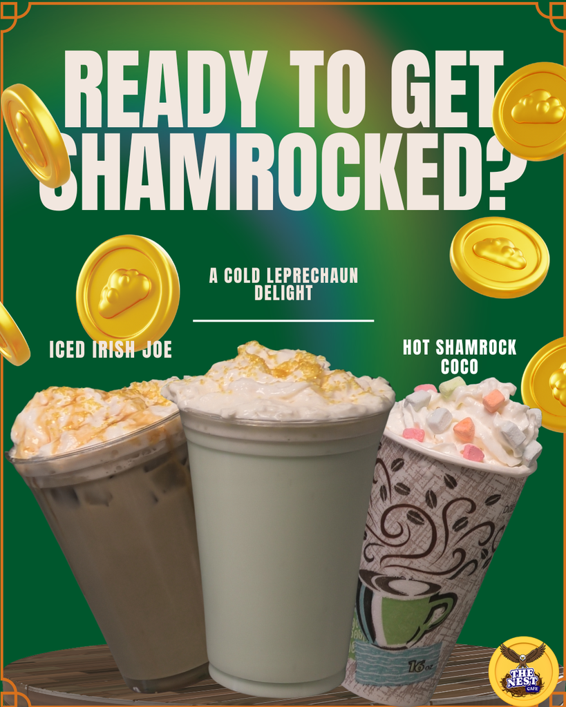 shamrock drinks at nest cafe