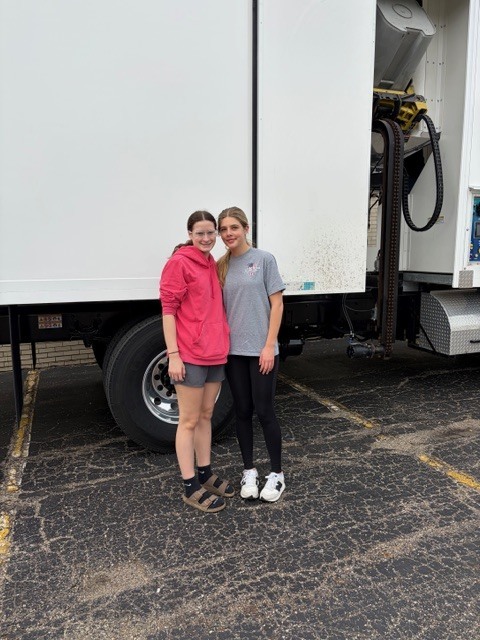 Two Hubbard High School Ecology Club students volunteered at the Hubbard Public Library Shred Day on April 18. Ainsley Wagner and Jewlia Evans assisted community members with safely disposing of documents during the event. Their efforts helped support both environmental responsibility and community service.