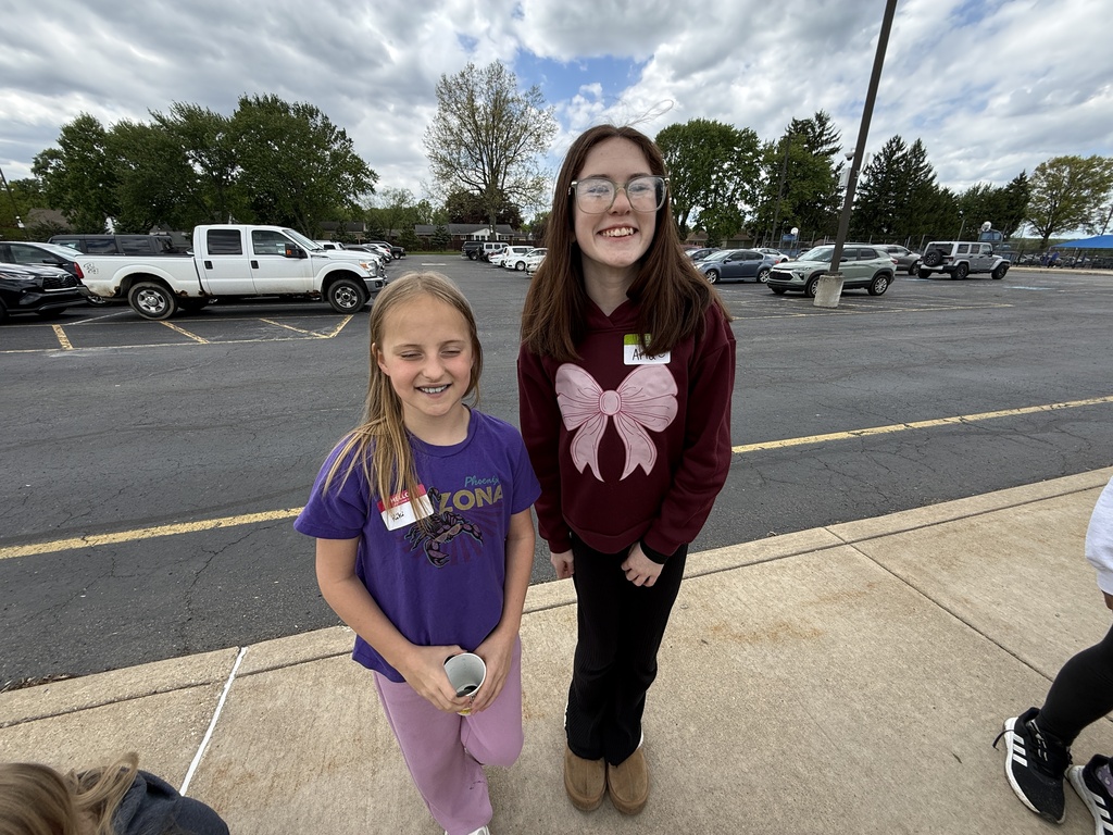 Hubbard middle school and elementary students meet and talk together after participating in a semester-long pen pal program.
