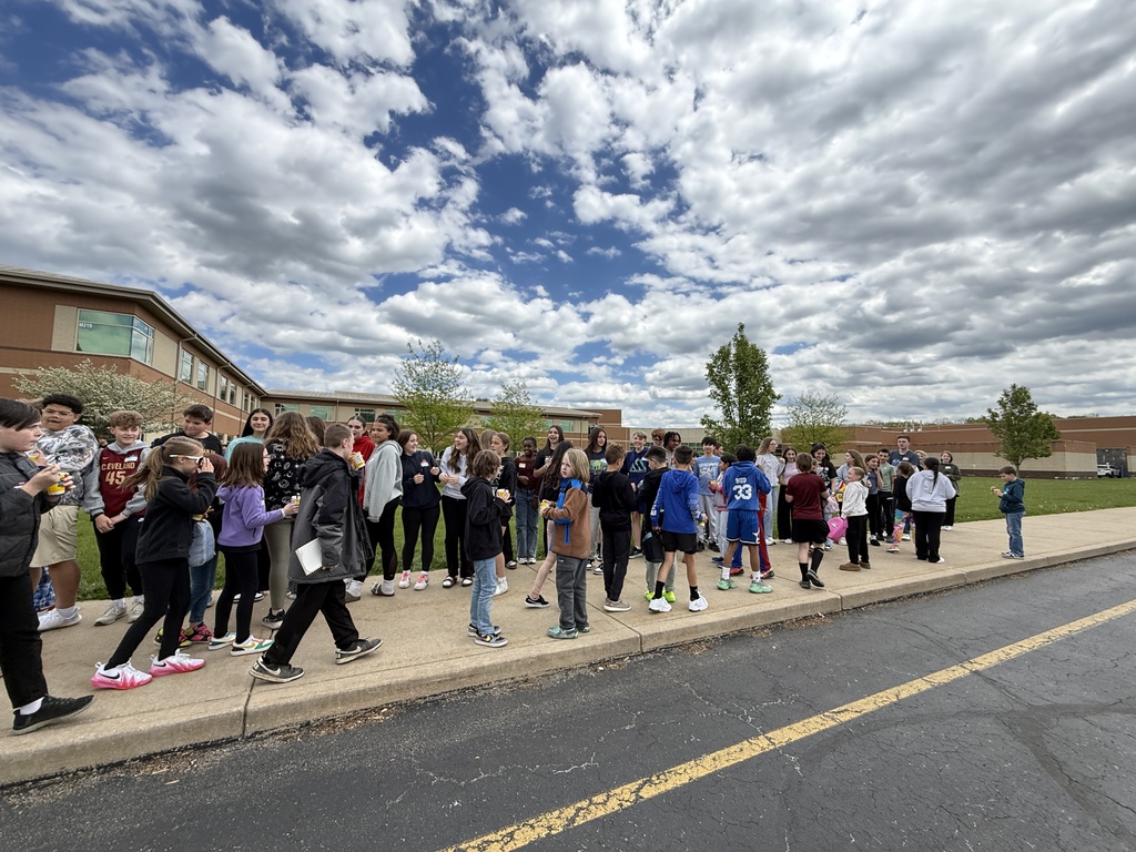 Hubbard middle school and elementary students meet and talk together after participating in a semester-long pen pal program.