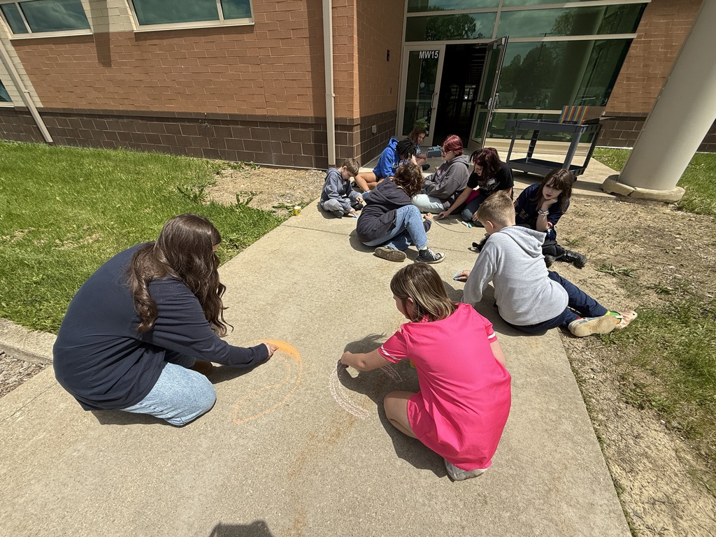 Hubbard middle school and elementary students meet and talk together after participating in a semester-long pen pal program.