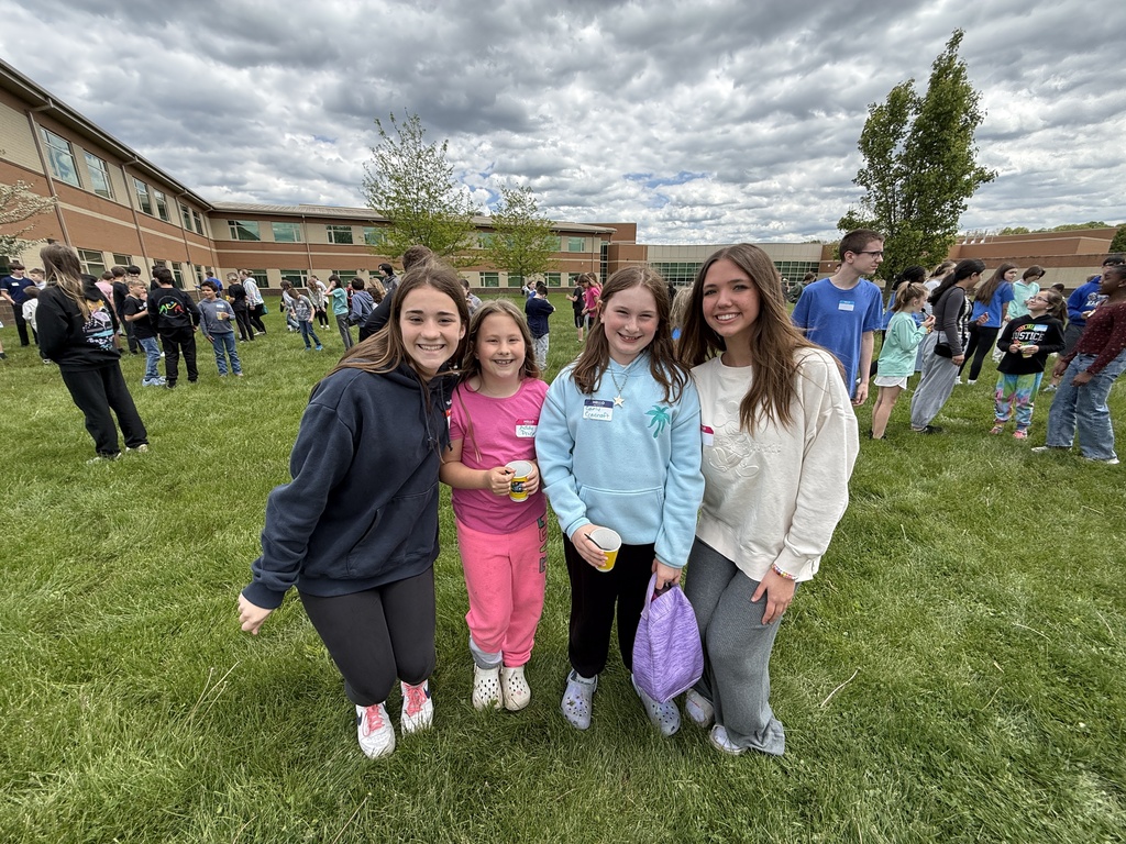 Hubbard middle school and elementary students meet and talk together after participating in a semester-long pen pal program.
