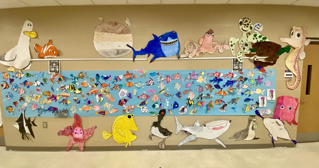 Hubbard Middle School Students Bring Math to Life Through Giant Ocean Art Project