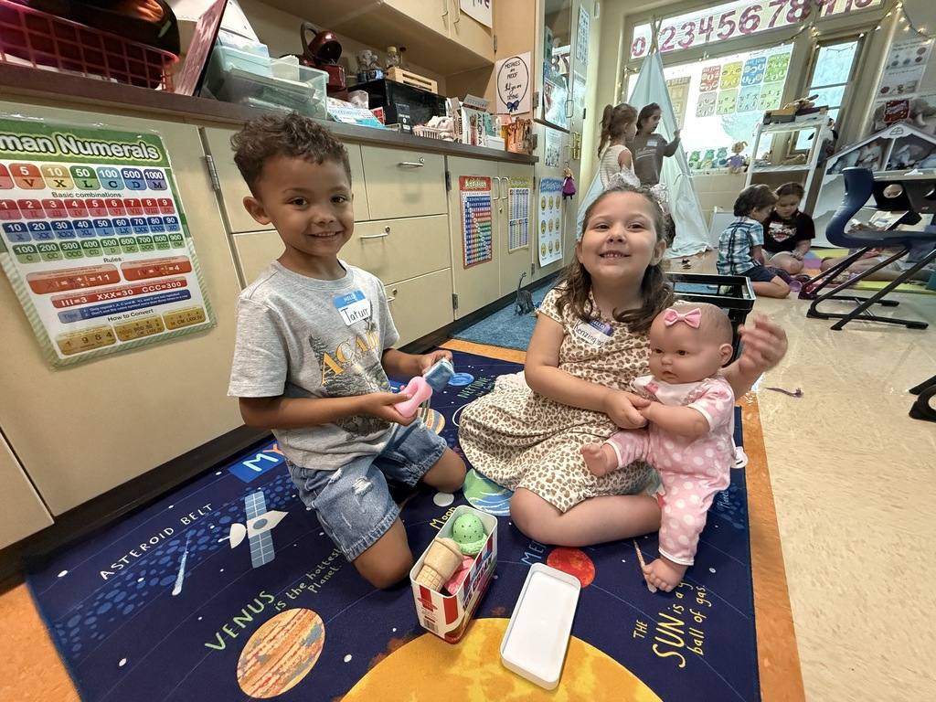 Photo collage showing future kindergarten students participating in Success by Six at Hubbard Schools, engaged in learning activities and preparing for the start of kindergarten.