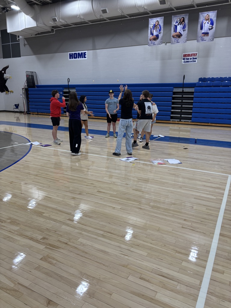 Hubbard High School junior and senior Link Crew students participate in training activities as they prepare to welcome incoming freshmen for the 8th Annual Link Crew Freshman Orientation.