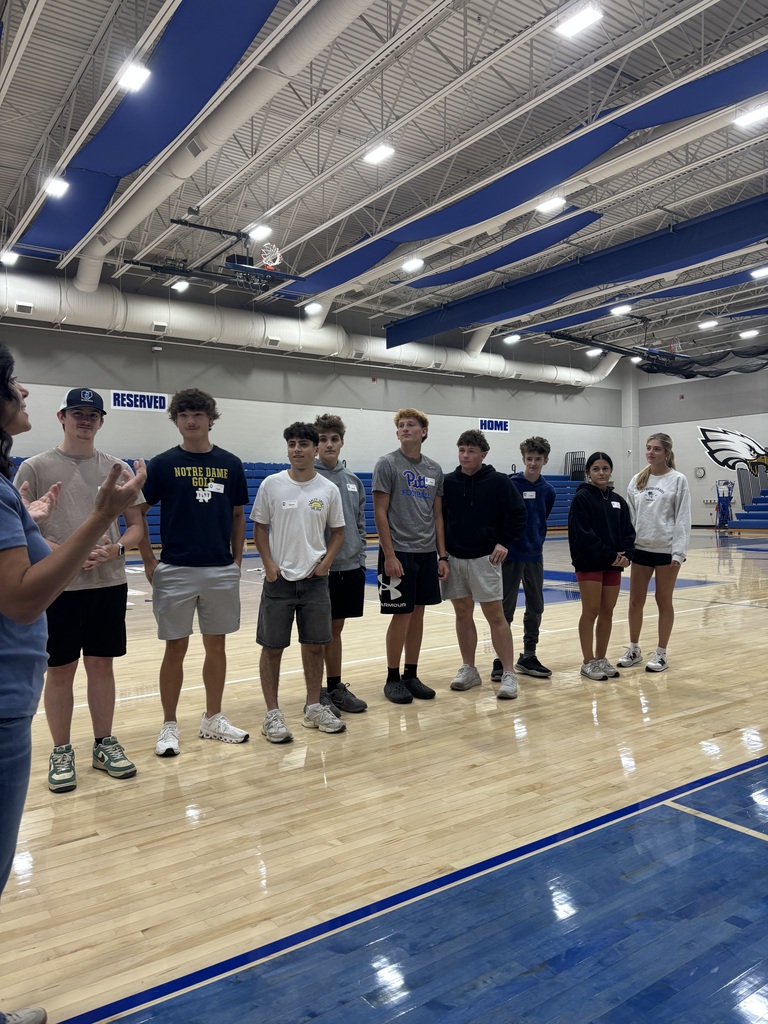 Hubbard High School junior and senior Link Crew students participate in training activities as they prepare to welcome incoming freshmen for the 8th Annual Link Crew Freshman Orientation.