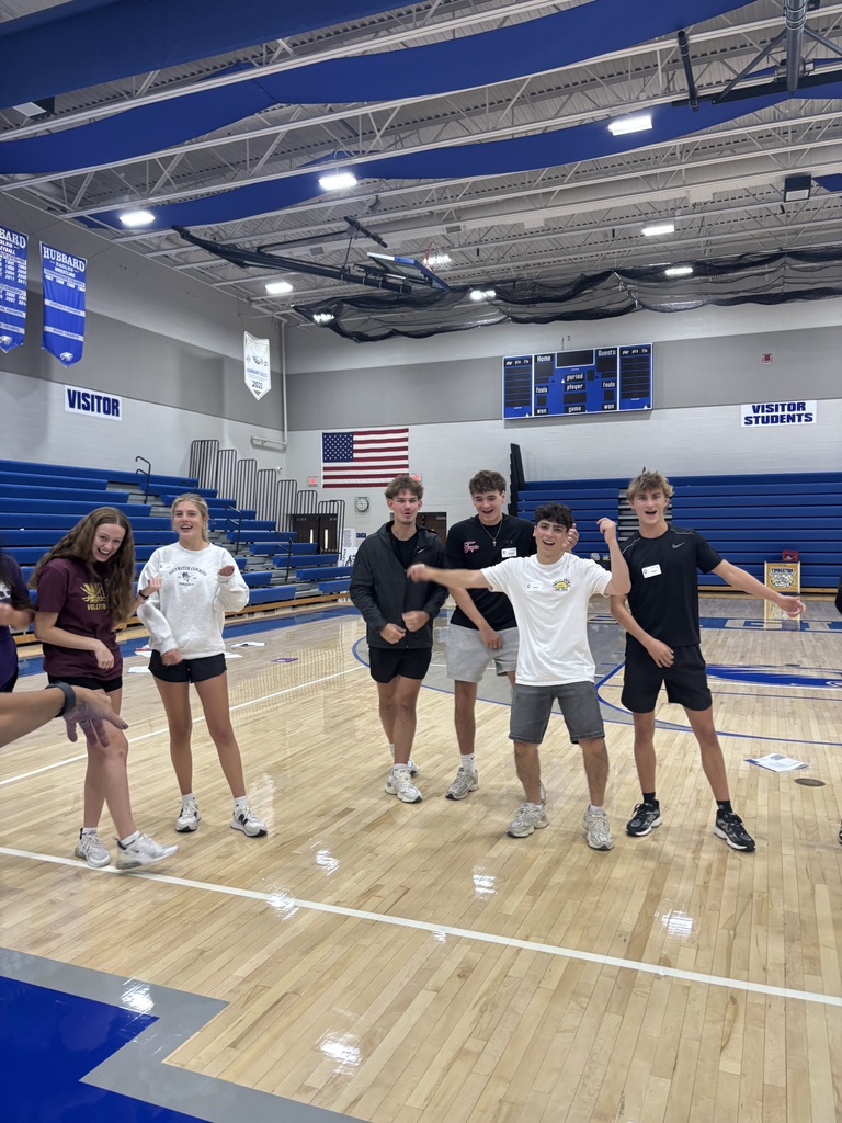 Hubbard High School junior and senior Link Crew students participate in training activities as they prepare to welcome incoming freshmen for the 8th Annual Link Crew Freshman Orientation.