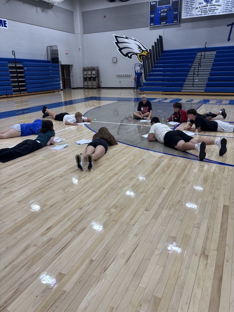 Hubbard High School junior and senior Link Crew students participate in training activities as they prepare to welcome incoming freshmen for the 8th Annual Link Crew Freshman Orientation.