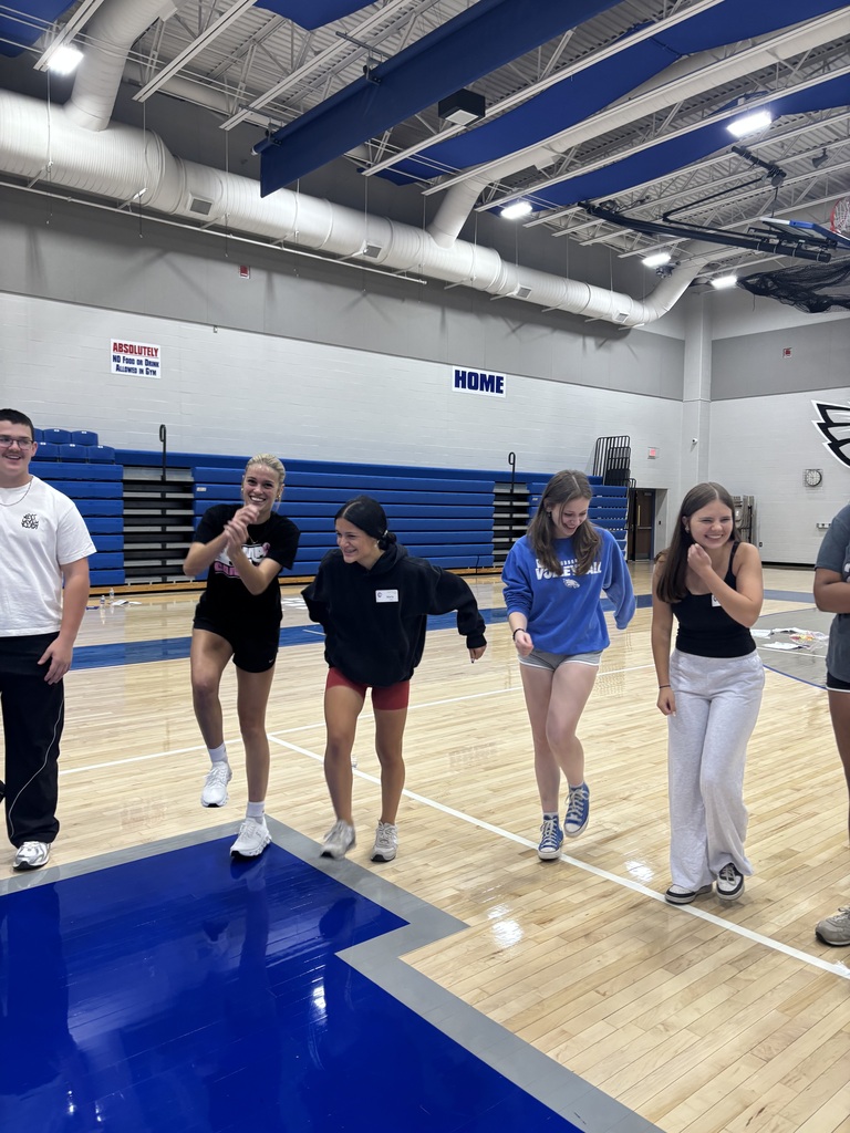 Hubbard High School junior and senior Link Crew students participate in training activities as they prepare to welcome incoming freshmen for the 8th Annual Link Crew Freshman Orientation.