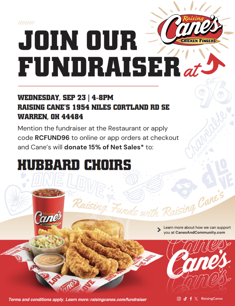 Hubbard choir fundraiser