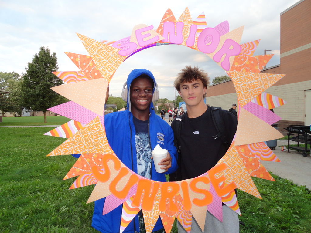 Hubbard High School seniors gather for Senior Sunrise with breakfast and coffee.