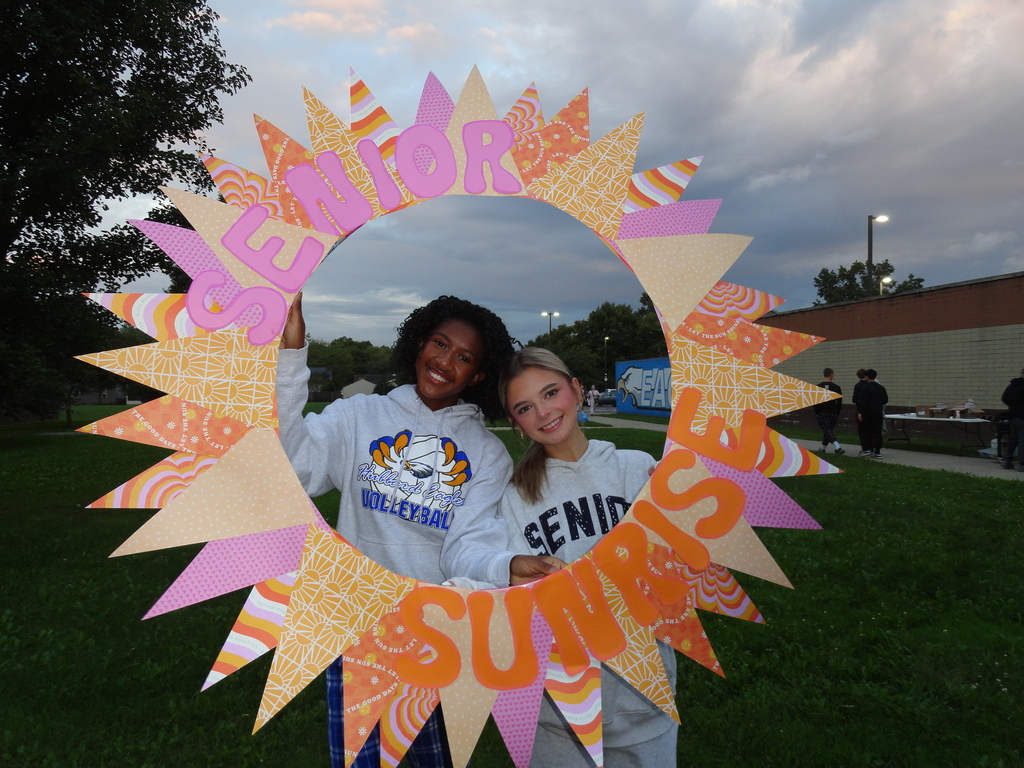 Hubbard High School seniors gather for Senior Sunrise with breakfast and coffee.