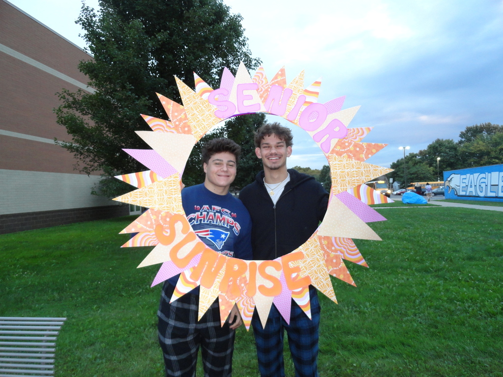 Hubbard High School seniors gather for Senior Sunrise with breakfast and coffee.