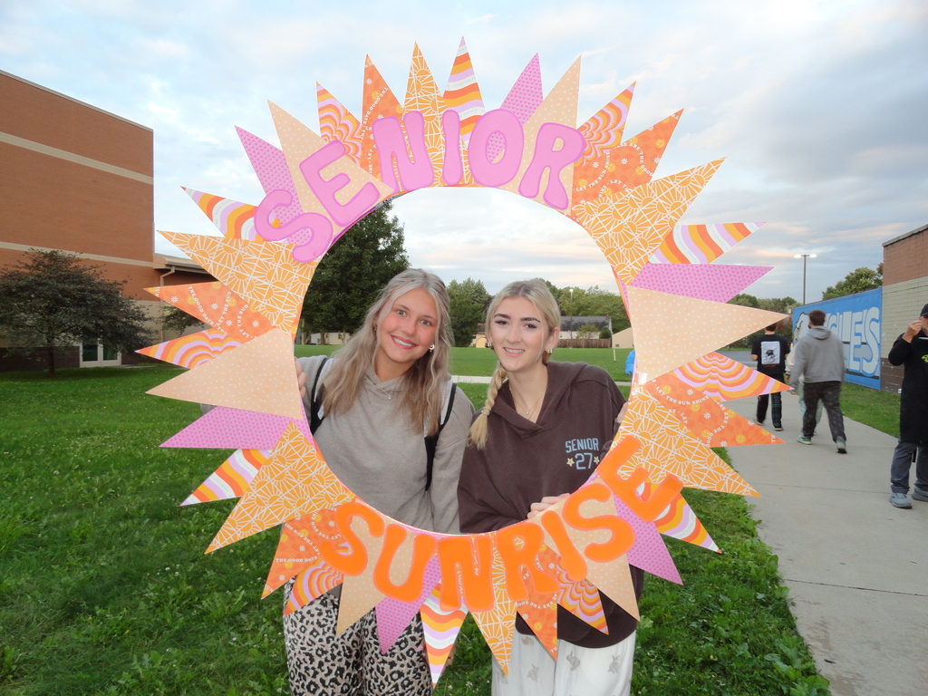 Hubbard High School seniors gather for Senior Sunrise with breakfast and coffee.