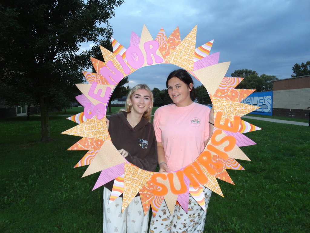 Hubbard High School seniors gather for Senior Sunrise with breakfast and coffee.