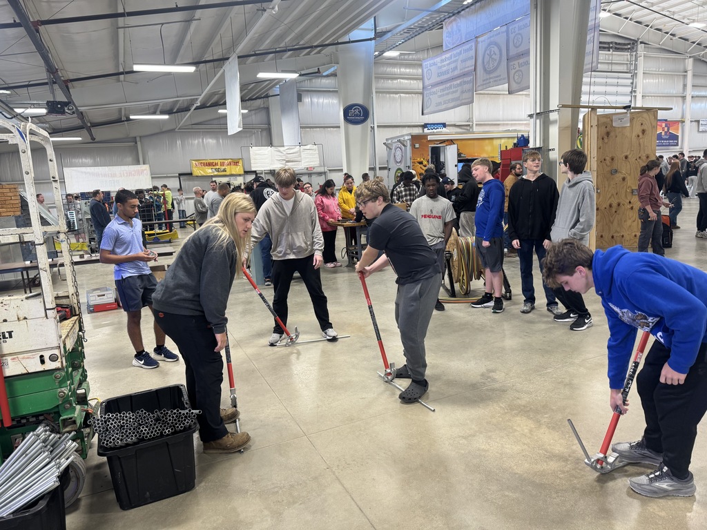 Hubbard students explore interactive exhibits at the Mahoning Valley Skilled Trades Expo at the Canfield Fairgrounds.