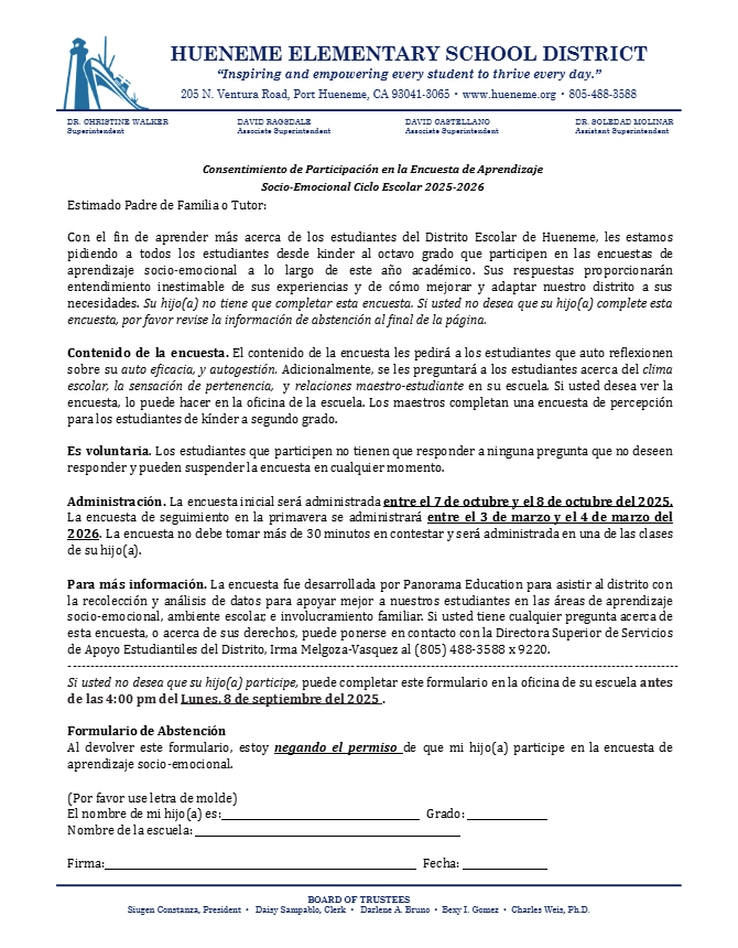 SEL survey Spanish