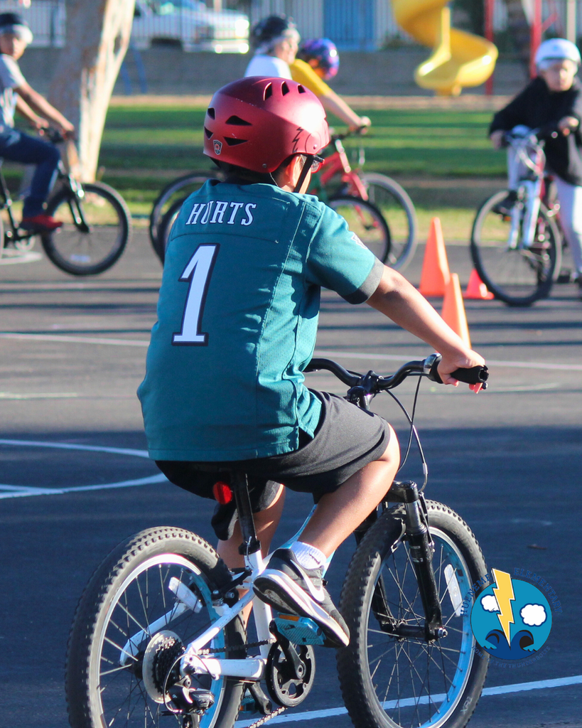 kids riding bikes
