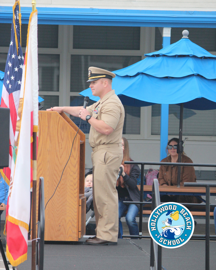 veteran  giving speech for Veterans Day celebration