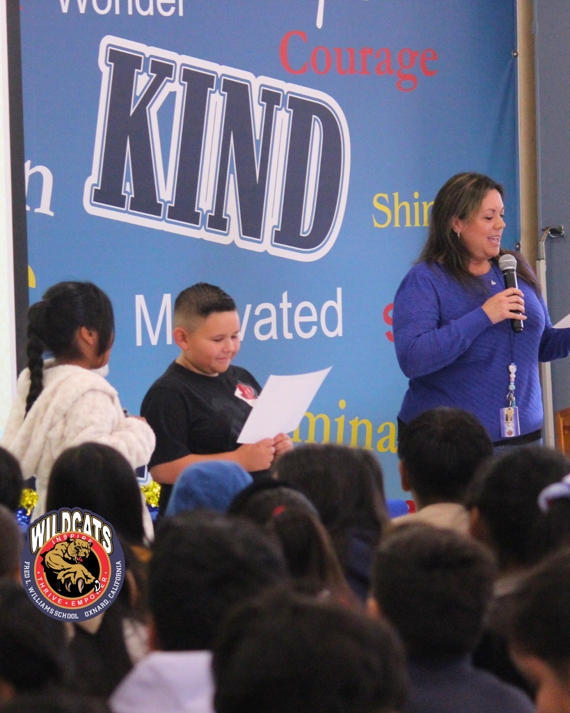 teacher announcing awards