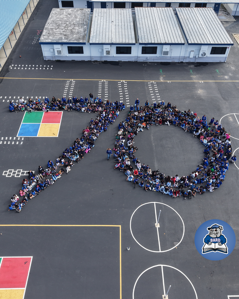 students lined up in the chat of a 70 to celebrate bards 70th anniversary