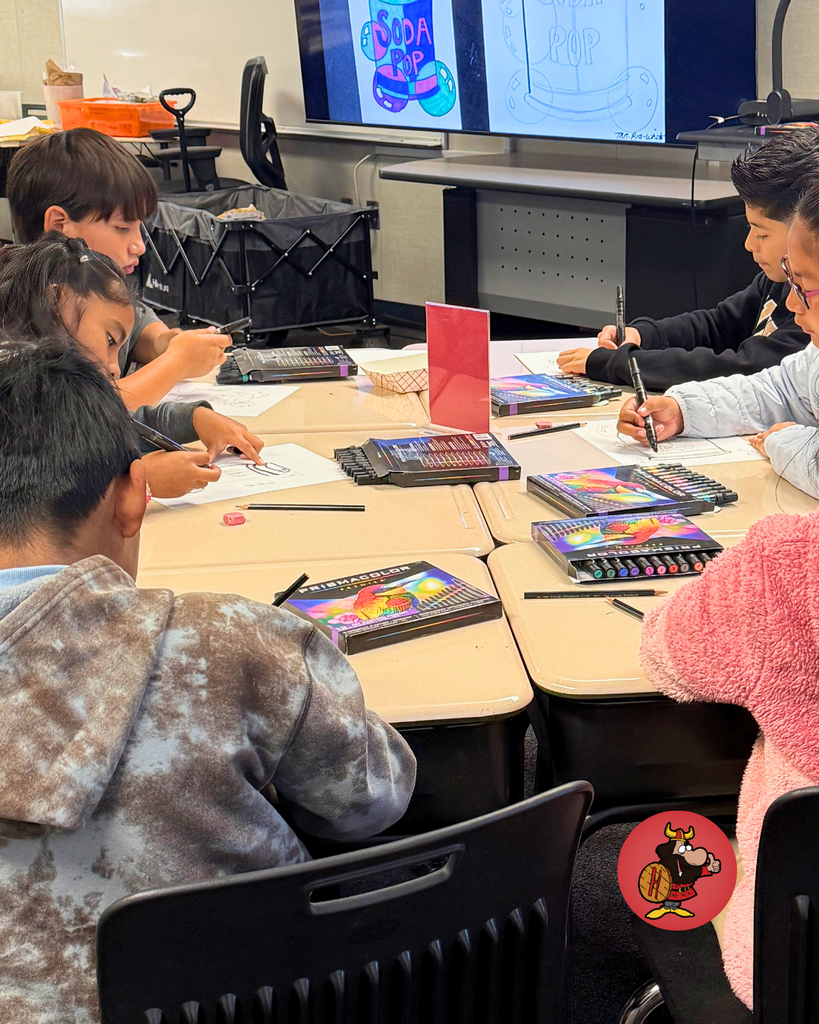 students in class working on soda pop  project