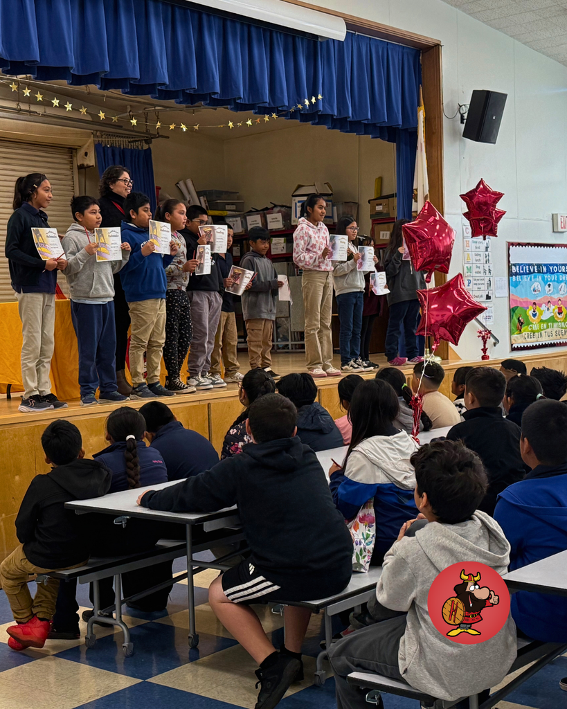 Students being honored with certificates