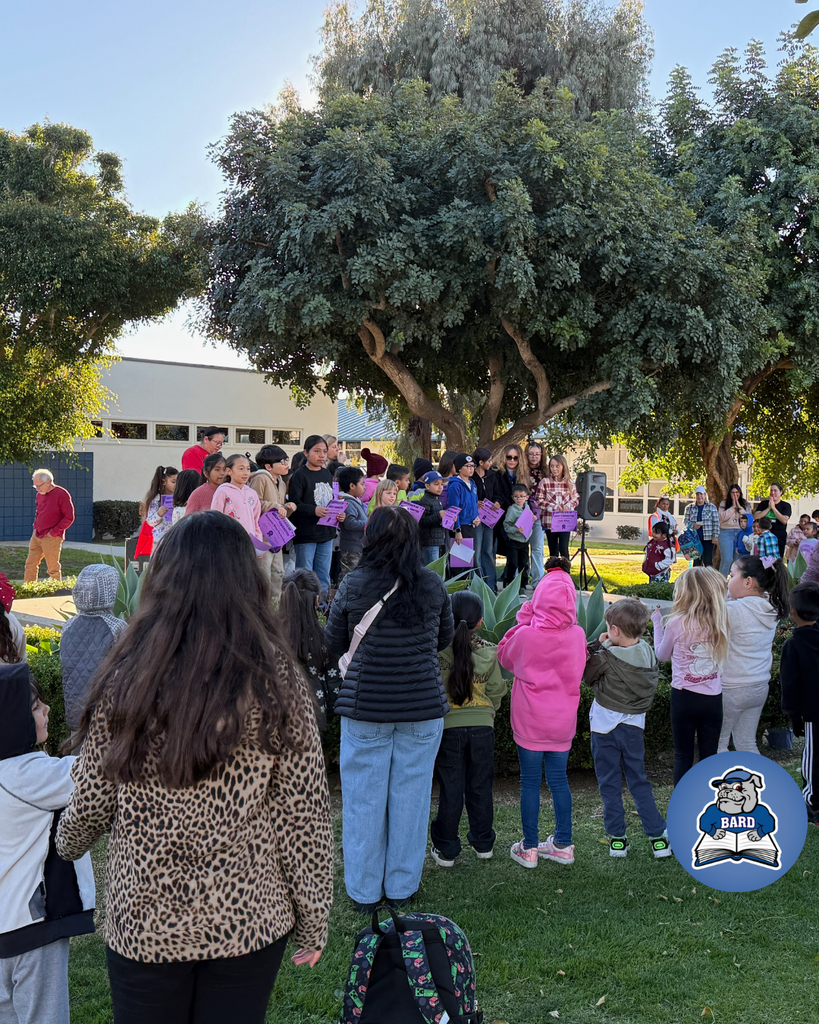 Students accepting awards + Flag Gathering