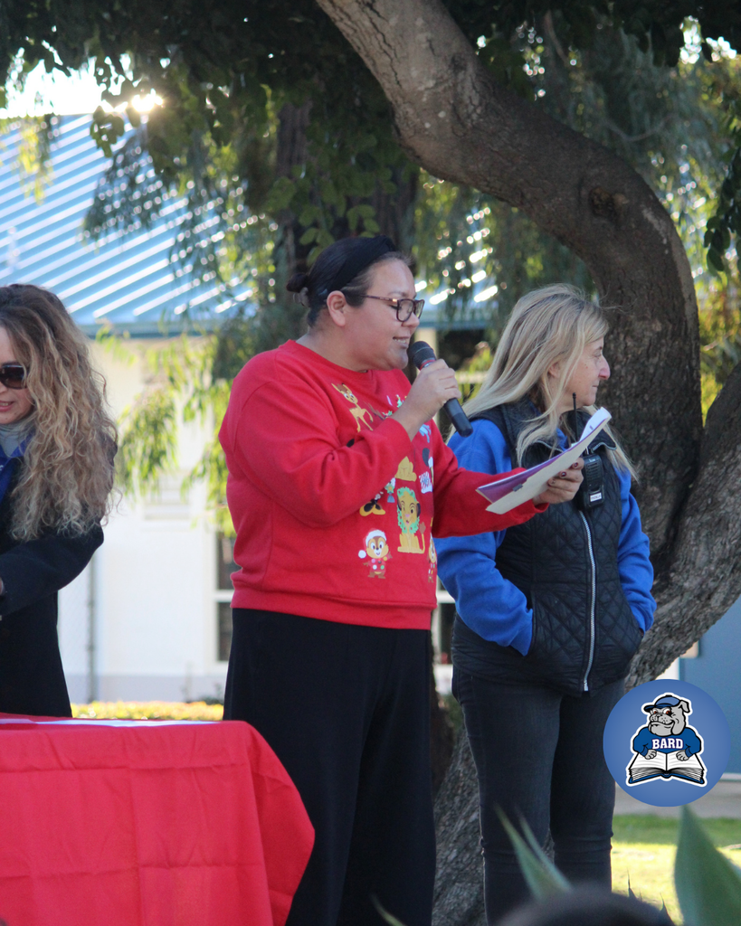 Students accepting awards + Flag Gathering