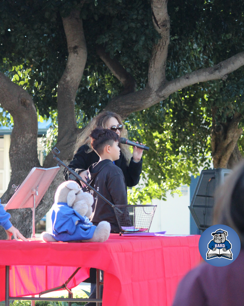 Students accepting awards + Flag Gathering