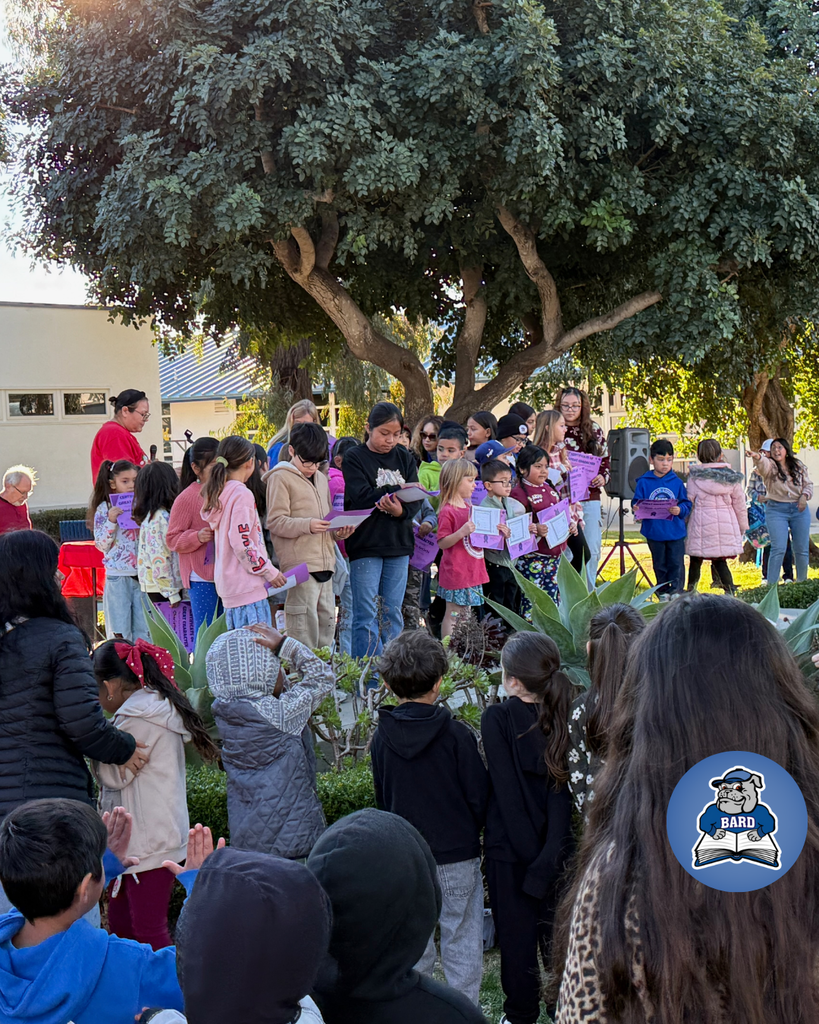 Students accepting awards + Flag Gathering