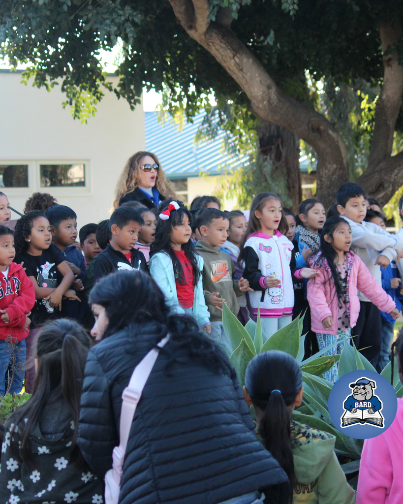 Students accepting awards + Flag Gathering